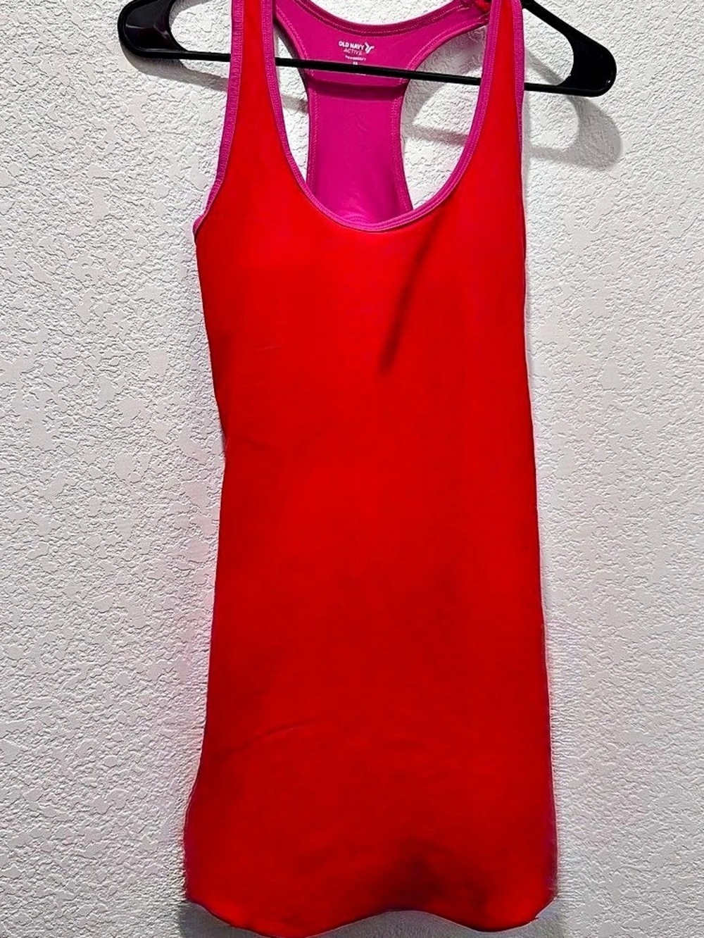 Old Navy Active Built-In Bra Tank Dress Red & Pink